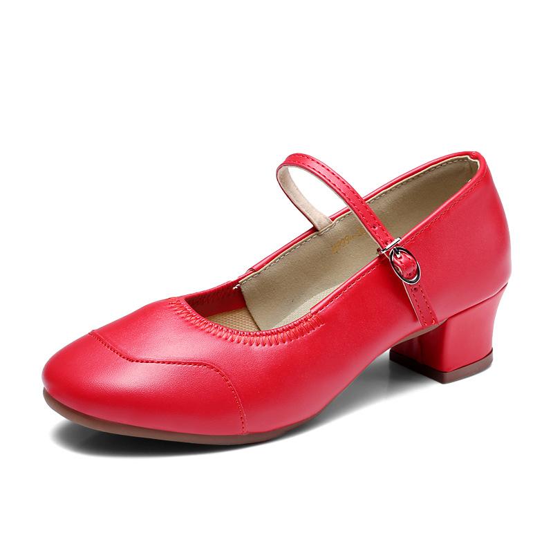 2025 new square dance shoes soft-soled women's dance shoes practice shoes teacher shoes four seasons ballroom dancing shoes mid-heeled shoes