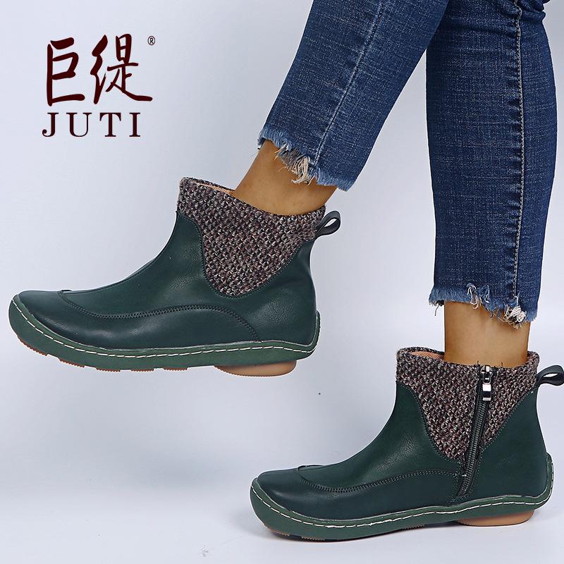 Botas de cuero Woolen de mujer moda botines cortos señoras botas vintage  comprar a buen precio — entrega gratuita, reseñas reales con fotos — Joom