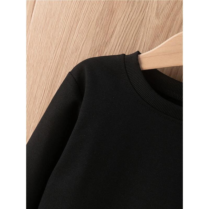 European sizes Halloween Boys Graphic Crewneck Sweatshirt Cute Beanie Glasses Print Long Sleeve Pullover Funny Bruh Text Top Kids Fall Gift