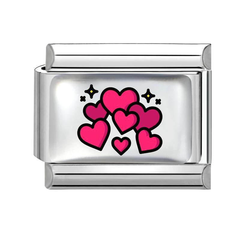 New Lovely Heart Envelope Rose Butterfly Cherry Charm Links Fit 9mm Italian Bracelet Women Men Making DIY Jewelry Gifts