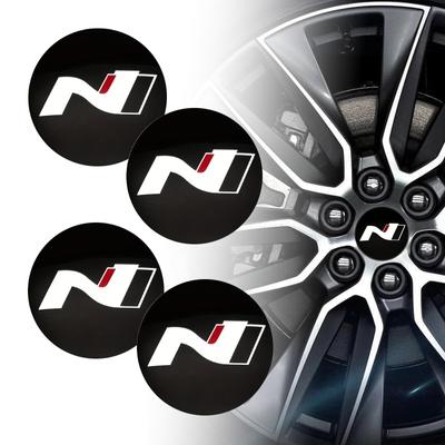 4pcs 56mm 2.2in Car Wheel Center Hub Cap FOR N LINE Veloster Kona Elantra I30 I20 Tucson Sonata 3D Emblem Stickers Cover