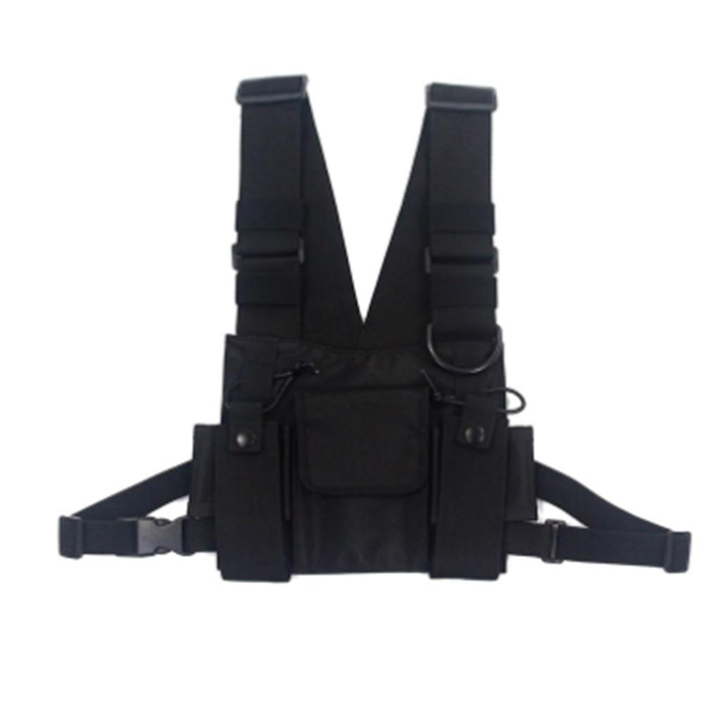 Men's Holster Vest Way Radio Walkie Talkie Adjustable Shoulder Straps Vest For Men Women Survival Biking Work Camping Fishing