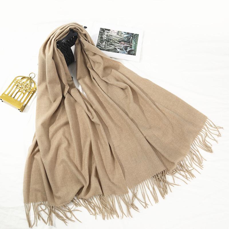 Imitation Cashmere Scarf for Women Autumn and Winter Warm Men's Wool Cashmere Scarf Winter Solid Color Korean Style Couple's Large Scarf