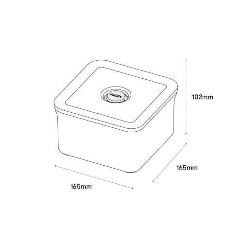 VAKUEN Premium Vacuum Storage Containers, Short, Set of 2, with Convenient Valve Closures, BPA-Free, 100% Leakproof, Keeps Food Fresh Up to 5x Longer