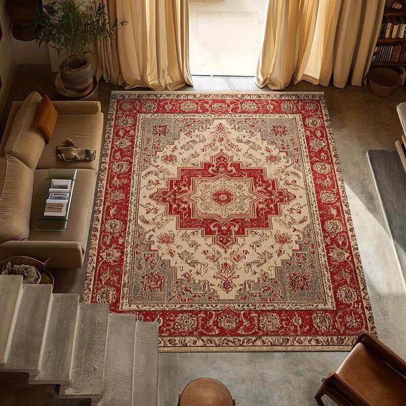 RAKKSFloral Pattern Persian-Style Area Rug, Anti-Slip Soft Comfort Versatile for Living Room, Bedroom, Dining & Multi-Area Use