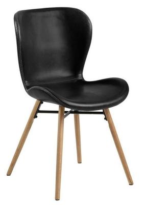 Batilda Retro Upholstered Chair, Eco-leather, Wood