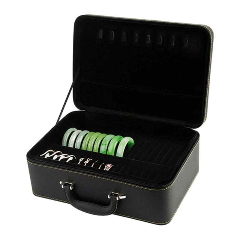 A52E Elegant Double Color Jewelry Storage Case With 36 Individual Slots For Bangles And Bracelets SXW