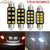 1/2/4/10pc Car Interior Dome Festoon Lamp C5W C10W Led 2835 8SMD White Auto License Plate Door Reading Light Parking Signal Bulb
