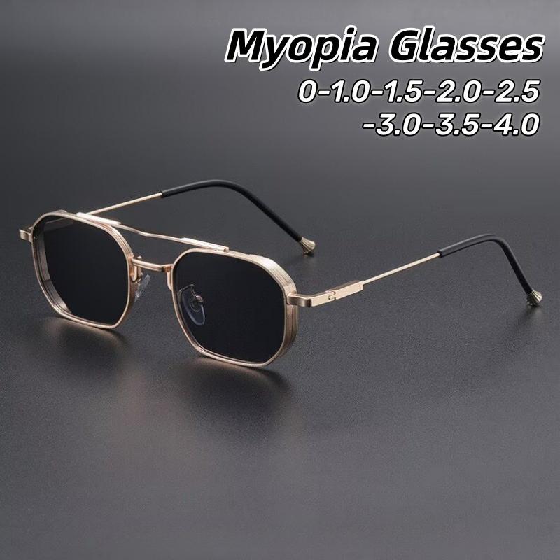 UV400 Myopia Sunglasses for Driving Outdoor Sun Protection Metal Full Frame Eye Protection Glasses