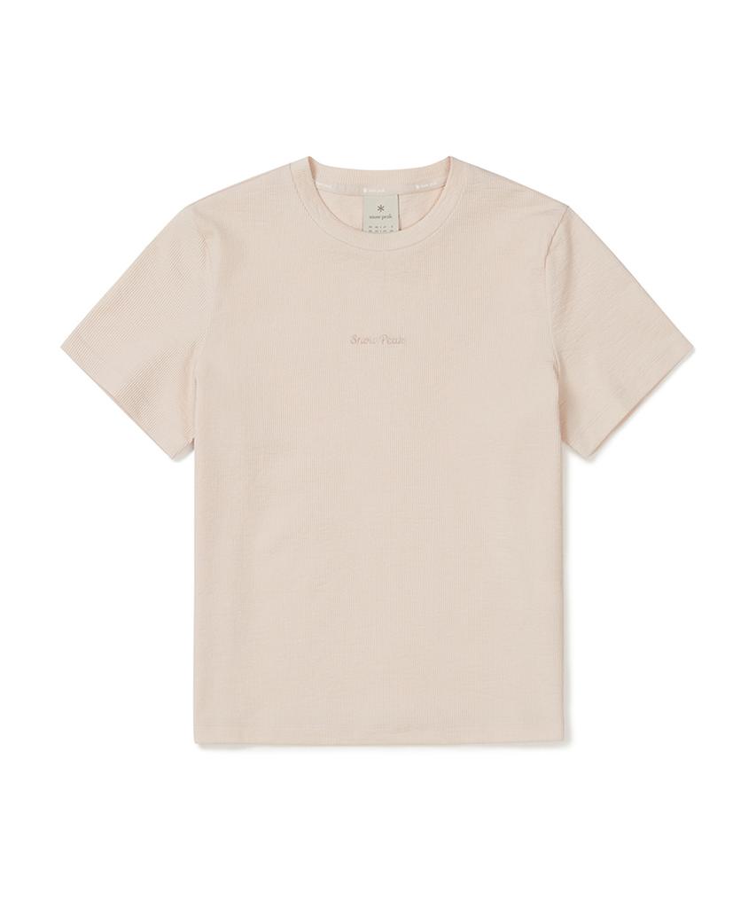 SNOWPEAK APPAREL Ribbed Women'S Regular Fit Short Sleeve T-Shirt (S25Mwfts39) Light Coral