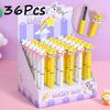 36Pcs Girl Wearing Bunny Hat Gel Pen Black Carbon Pen Comfortable Grip Stationery School Office Supplies Prize Gift Writing Tools Holiday Gift Novelty