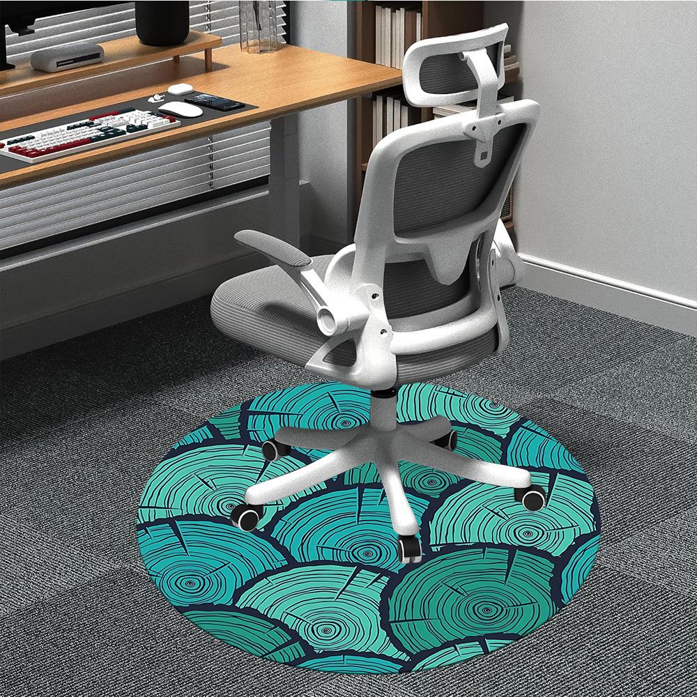 1pc Wooden Rings Office Round Area Rug, Indoor Mat Suitable For Office, Under Office Chairs Bedroom Living Room Home Decor, Room Deco