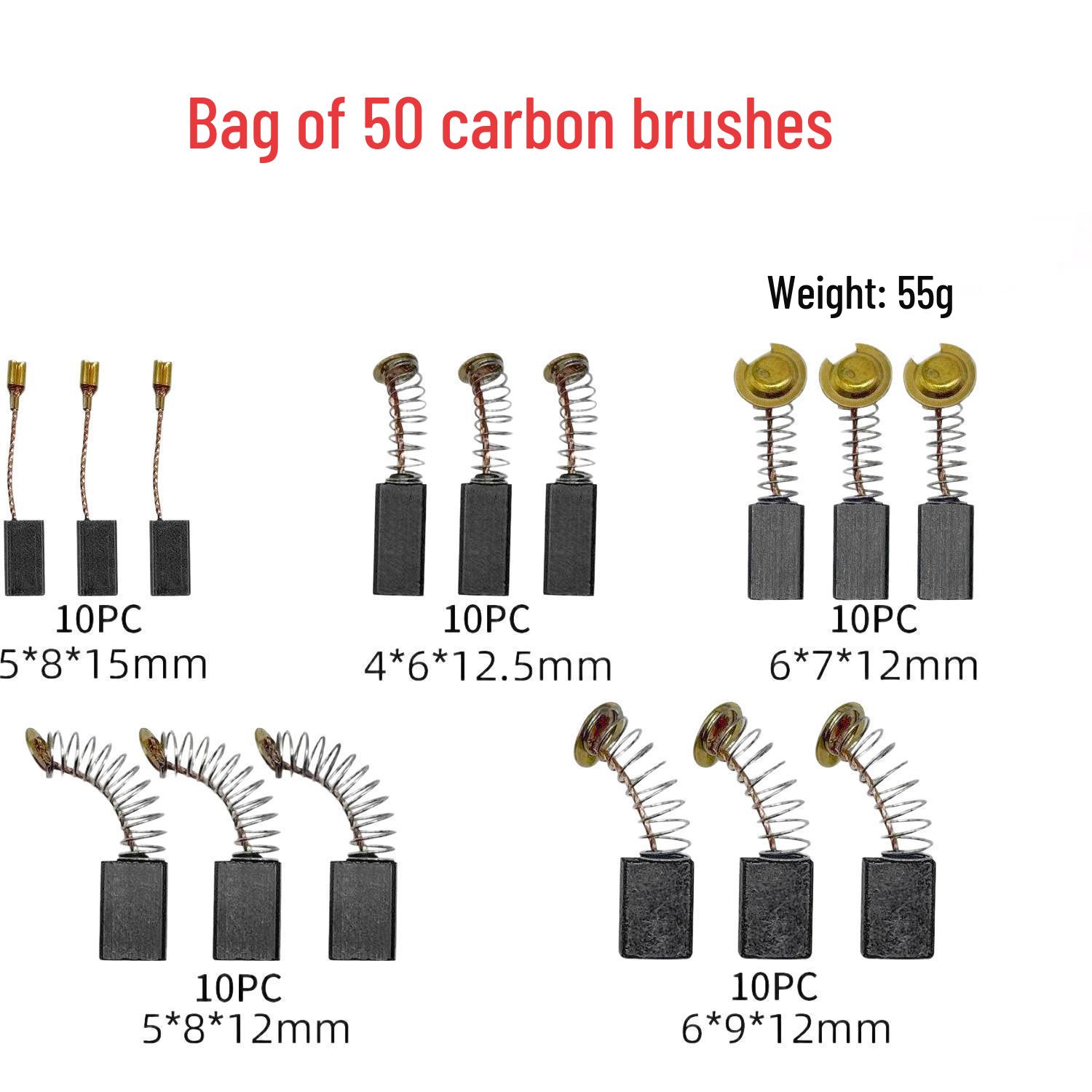 

Electric Hand Grinder Carbon Brushes – 08103 Pack of 50