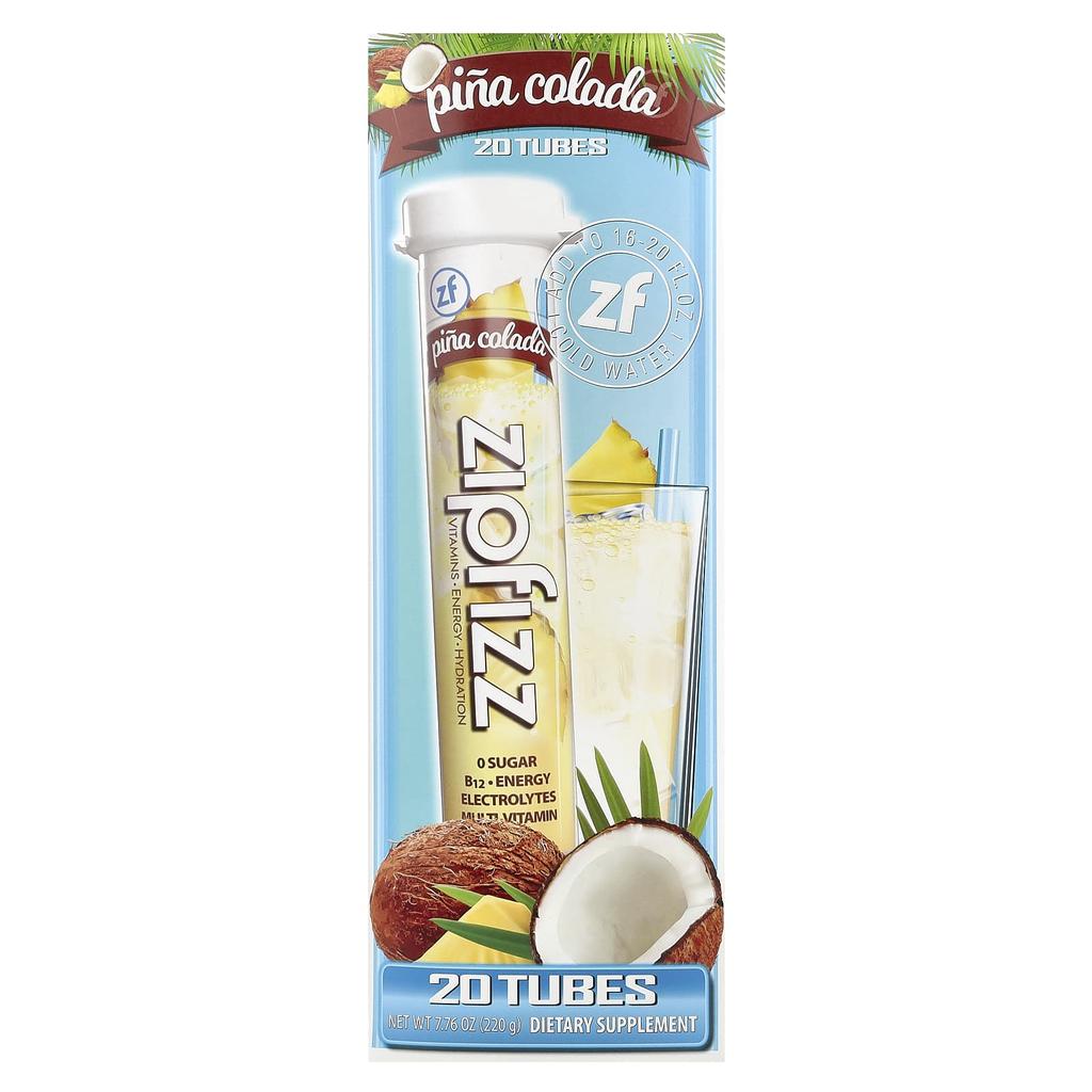 Zipfizz, Pina Colada, 20 tubes, 11 g (0.39 oz) each