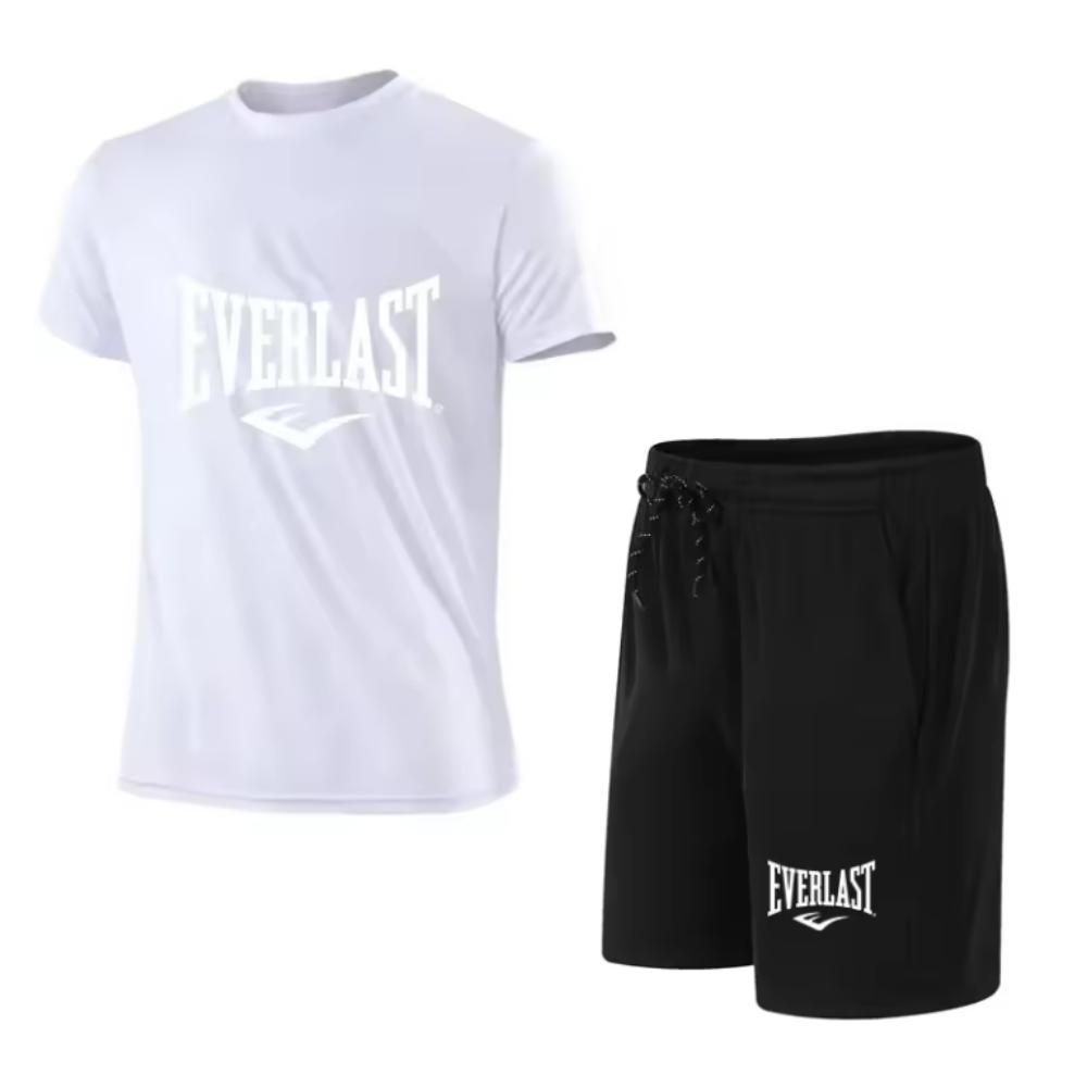 

Мужская футболка+шорты Костюм из двух предметов Повседневный Дышащий С коротким рукавом Спортивный Бег Фитнес Брендовая одежда с принтом 3XL