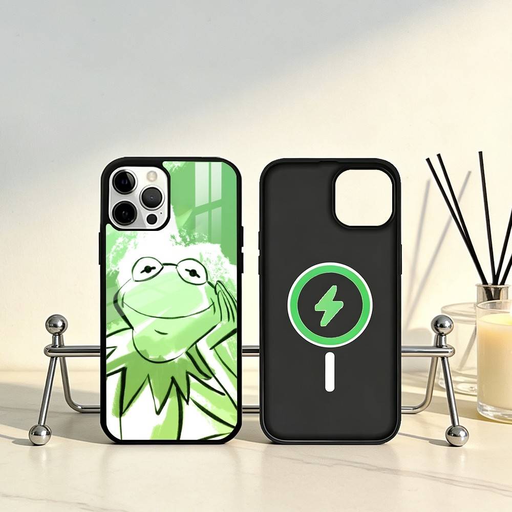 K-Kermit-t the frog Cute Phone Case For iPhone17,16,15,14,13,12,11 Plus,Pro Max Magnetic For Magsafe Wireless Charging