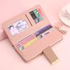 IELGY Women's Pink Wallet Long Section Large Capacity Rhombus