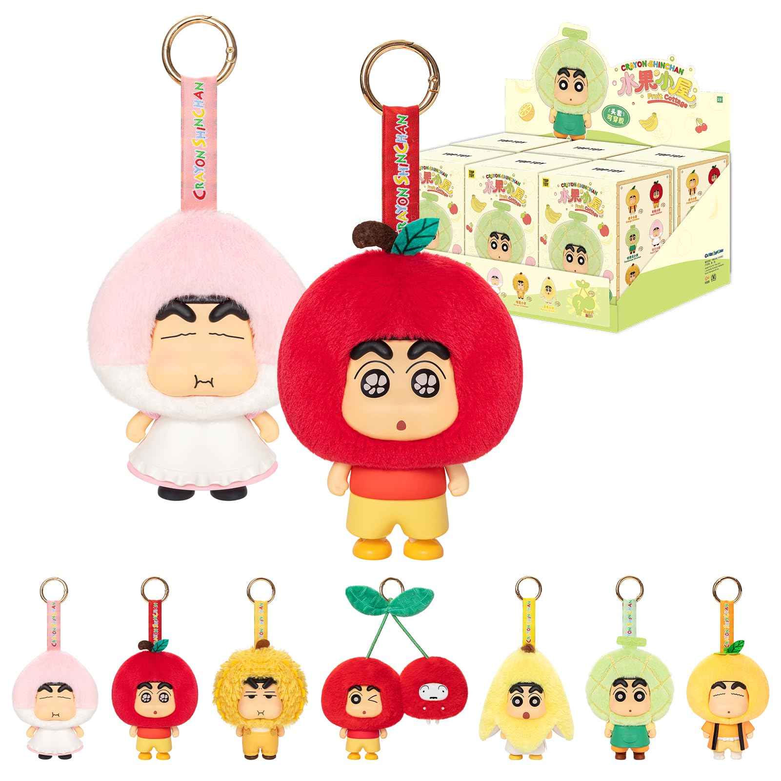 

TOP TOY Крошка Шин-чан Серия [Фруктовый Дом] Плюшевый Подвеска [Ассорти из 6 шт.] Гачапон Скрытая Коробка Фигурка Пластиковая Модель Премиальная Игрушка ПВХ Мягкий Винил