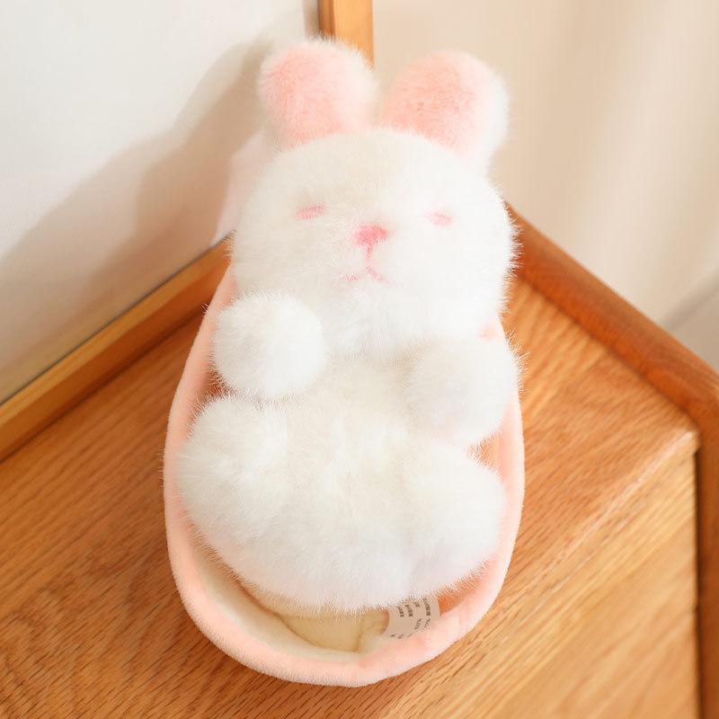 Cute Cat Doll Puppy Rabbit Shiba Dog Doll Animal Sleeping Basket Plush Toy Soothes Children Playing House