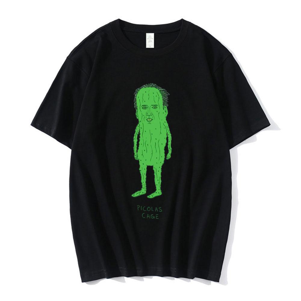 Picolas Cage T Shirt Unisexs Nicolas Cage T Shirt Nicolas Cage Funny Weird Creepy Raising Arizona Green Pickles Valley T Shirts