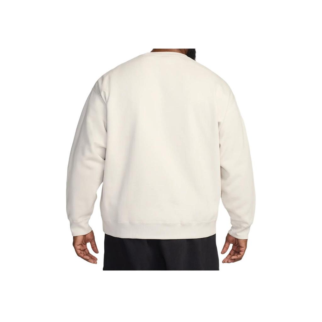 Nike Jednobarevná mikina s dlouhým rukávem volného střihu Pánské topy Bílá DX1361-072