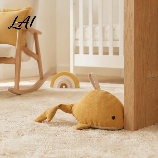 Fabric Door Stopper Sand Filling Weighted Whale Doorstop Plush Sea Animal Decorative Heavy Duty Doorstop Stopper for Home Bedroom Shape