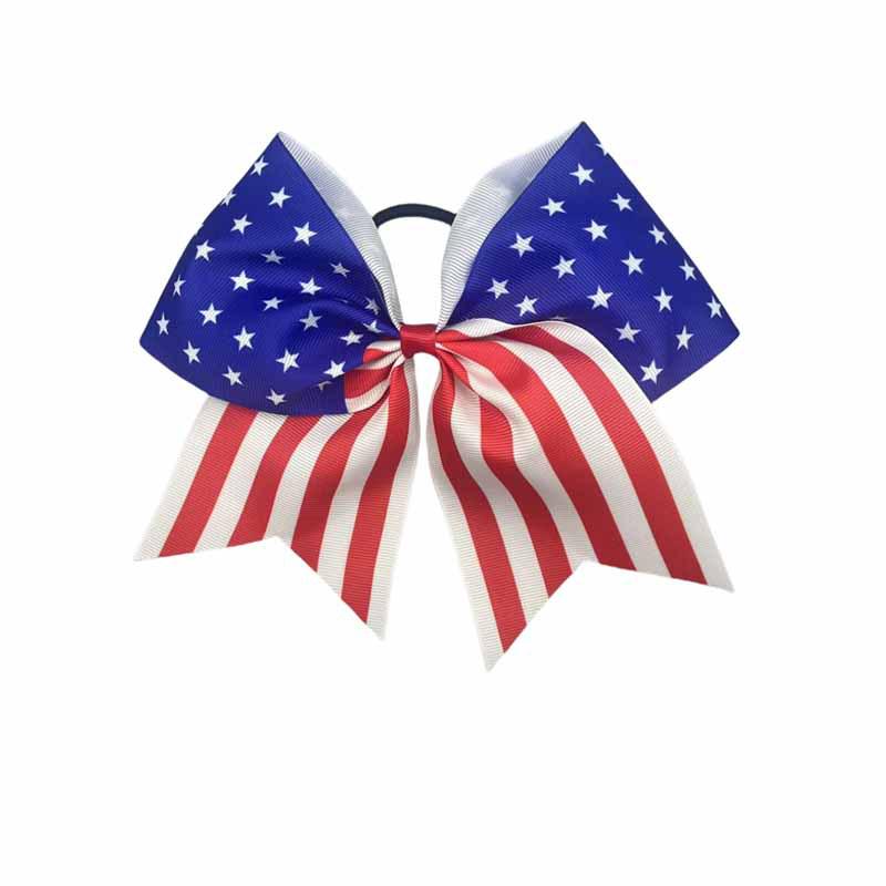 Stars and Stripes Elastic Hair Tie and Bow for Independence Day