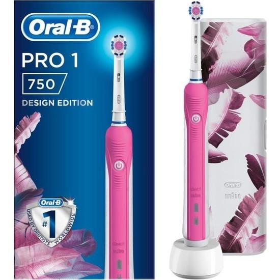 

Oral-B Pro 750 Pro 1 розовая перезаряжаемая зубная щетка + дорожный футляр