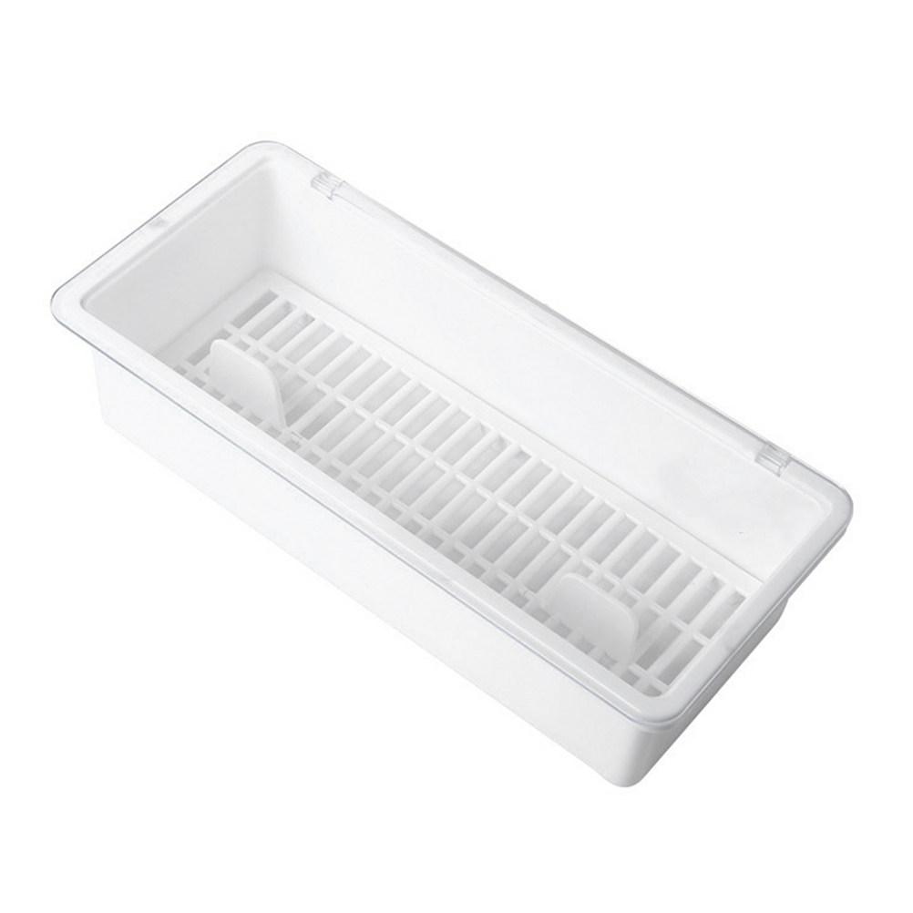 Premium Kitchen Cutlery Organizer Chopsticks Drain Box with Drain Holes Compact Flat Bottom Storage Case for Forks Spoons Knives