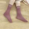 1Pair Lace Keep Warm Thicken Winter Socks Self-heating Fleece-lined Cotton Snow Socks