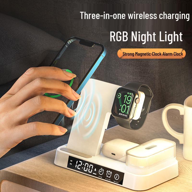 30W 3-in-1 Wireless Charger & Clock for iPhone 14/13
