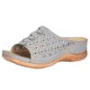 Womens Shoes Wedges Sandalias Hollow Out Solid Peep-toe Slippers