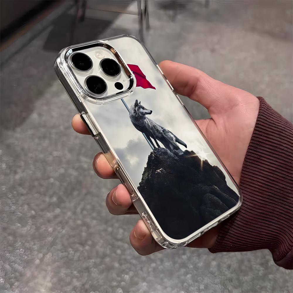 Turk Wolf Turkey Flag Phone Case For IPhone 17 Air 16 E 15 14 13 12 11 Plus Pro Max Electroplated Transparent Soft Shell