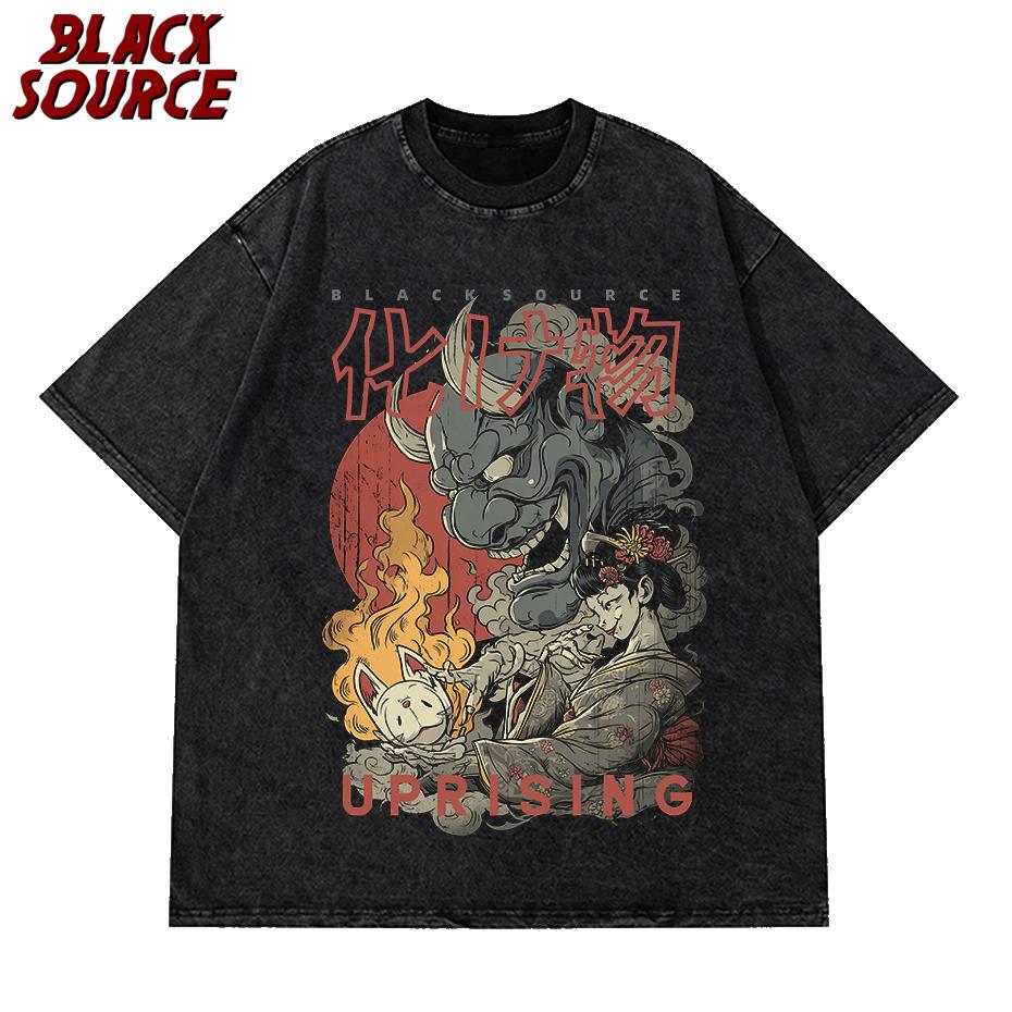 T Japanese TShirt for Men and Women Casual Comfortable TShirt with Vintage Cartoon Print Short Sleeve Round Neck TShirt S