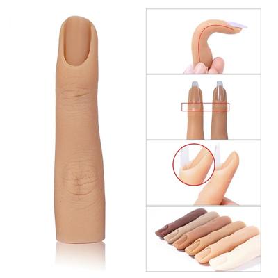 8cm Nail Silicone Practice Finger Model Tool With Joints Εύκαμπτο ψεύτικο χέρι σιλικόνης για νύχια DIY για αξεσουάρ προπόνησης