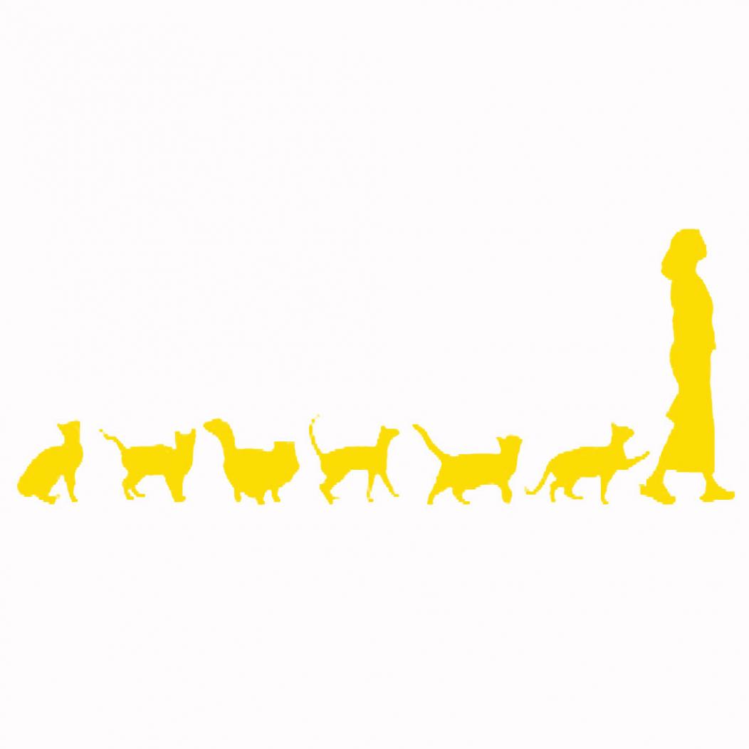 

Yousheng милые кошки следуют леди автомобиль-Стайлинг кузов автомобиля светоотражающие наклейки наклейка жёлтый