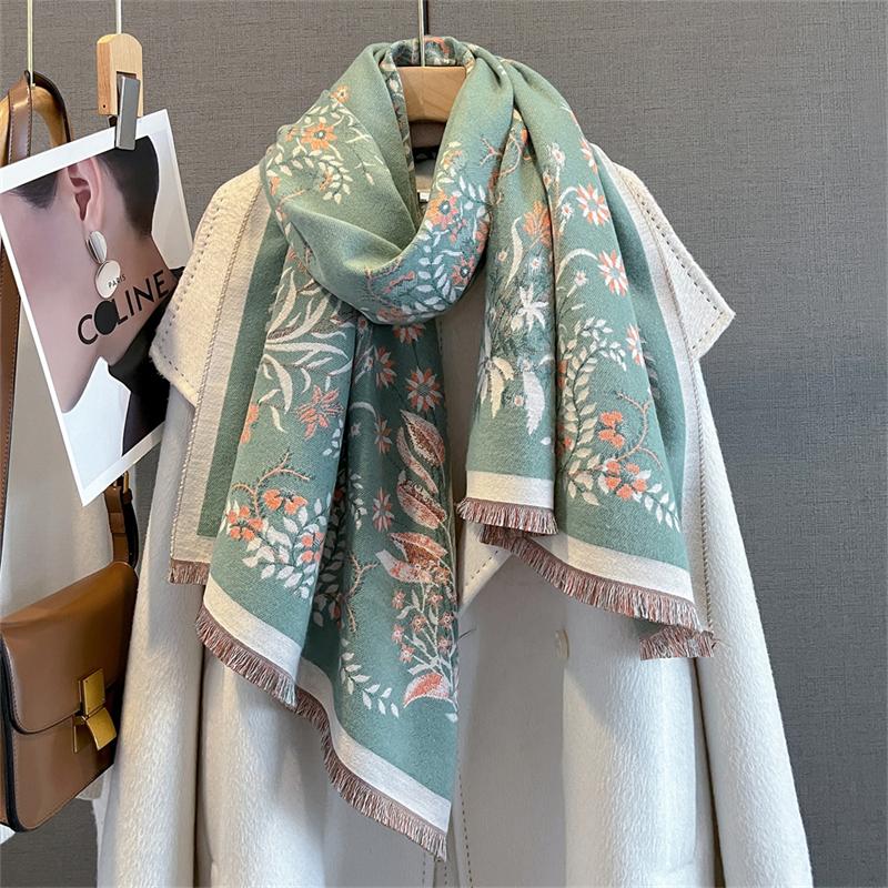 Luxury Brand Autumn Cashmere Pashmina Shawl Lady Wrap Warm Winter Scarves Design Print Female Foulard  Stoles Scarf