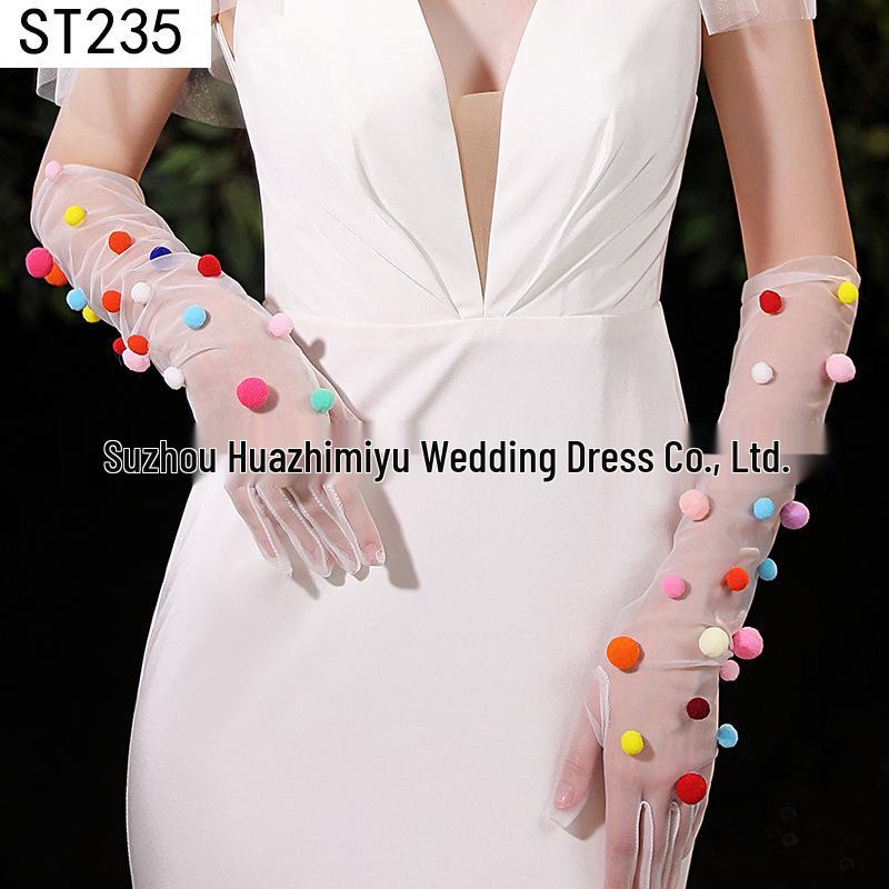 Elegant Pearl Bow Wedding Gloves - French Aesthetic for Bridal Portrait Styling
