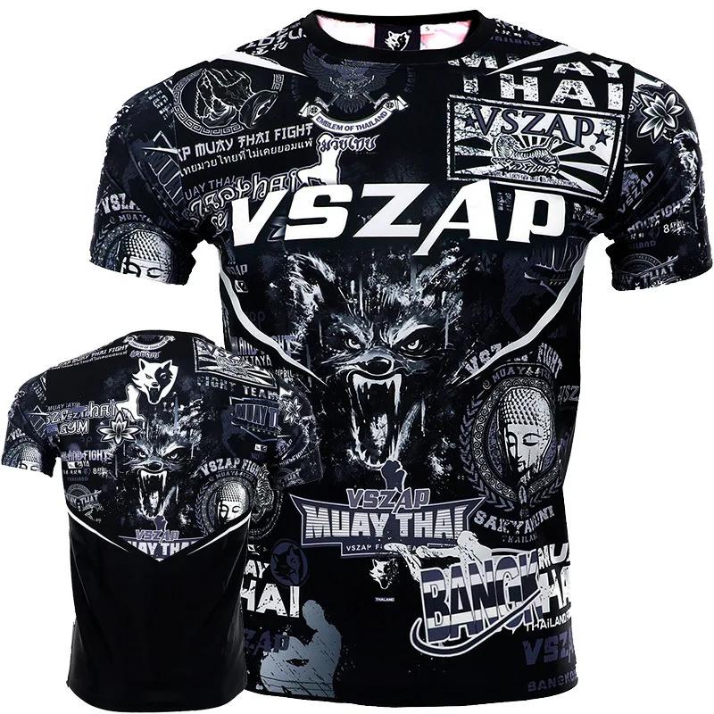 

Muay Thai Sports Men s T Shirts Casual O-neck Loose Short Sleeve Tops Outdoor Running Fitness Sportswear Fashion Gym T-shirt Man XL
