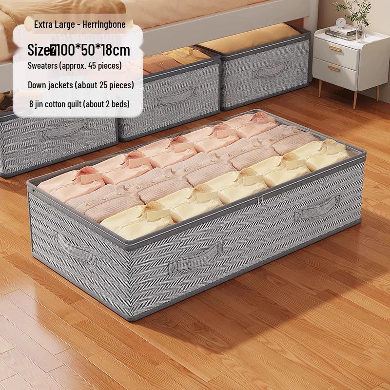 Under-Bed Flat Drawer Storage Box for Quilts and Clothes