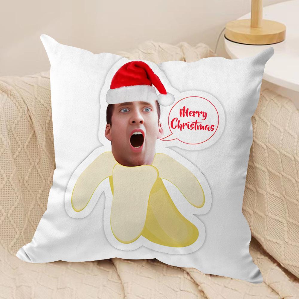NNicolas Cage In A Banana Cushion Cover Silky Short Plush Invisible Zipper Dustproof Sofa Pillow Case for Home Decor
