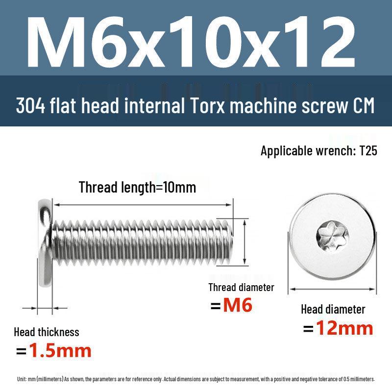Yigu 304 Stainless Steel Thin Flat Head Torx Screw M2-M8 for Computer Machines