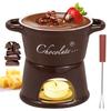 Hot Ceramic Chocolate Chafing Dish Cup with Fork Candle Pot Melting Chocolate Mug Tableware Creative Household Drinking Utensils