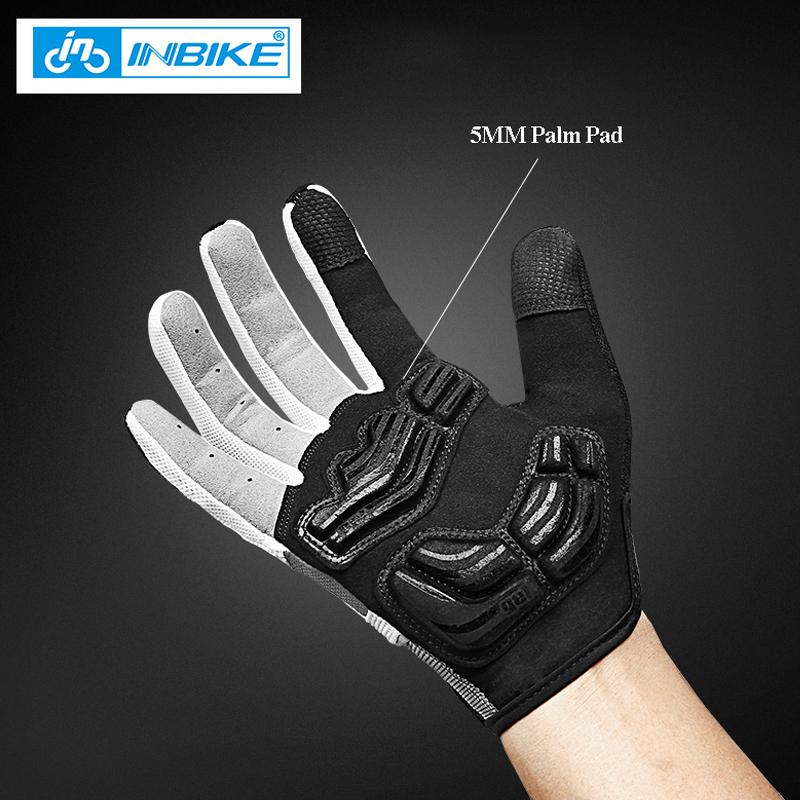 INBIKE Fahrradhandschuhe Touchscreen Fahrradsport Handschuhe Stoßfest MTB Vollfinger Bike Rennradhandschuh für Biker Herren mit Handflächenpolster