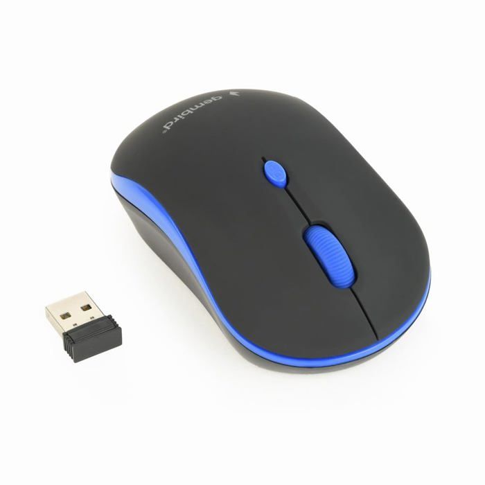 Souris sans fil - GEMBIRD - MUSW-4B-03-B - Noir/Bleu - 1600 dpi - 4 boutons