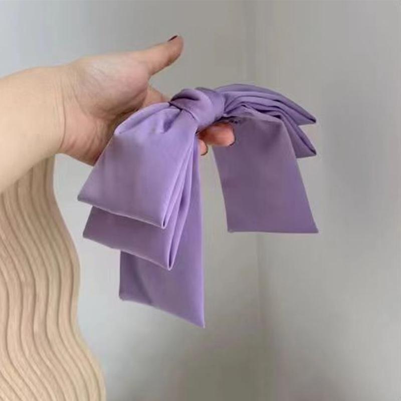 

Корейские Девушки Большой Атласный Зажим для Волос Банты для Волос Девушка Женщина Однотонный Розовый Черный Многослойная Заколка для Волос для Аксессуаров для Волос Size fits all