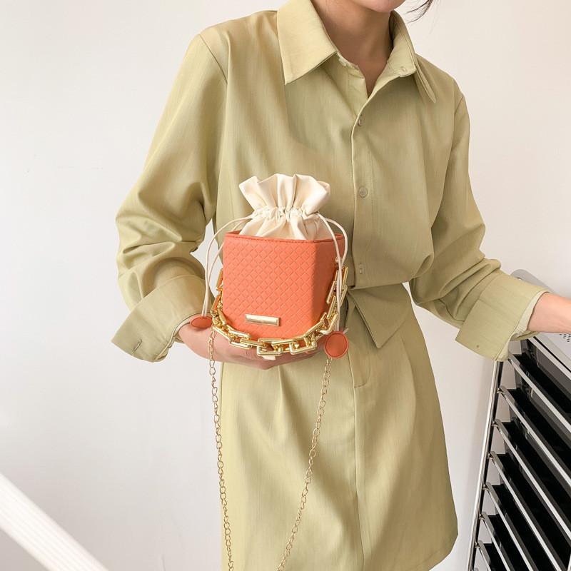Stylish Urban Chic Mini Pu Bucket Bag For Women With Chain Strap Spring 2023