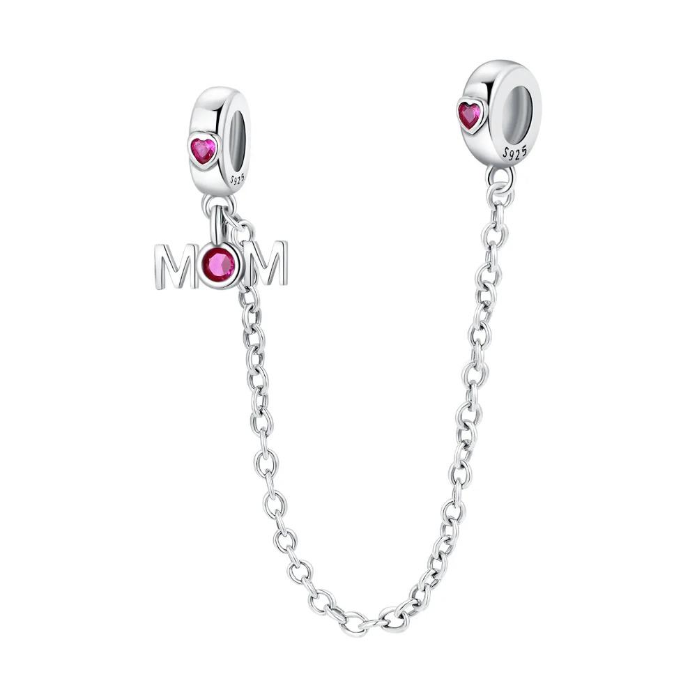 925 Silver Star Moon Crown Pendant DIY Bracelet Spacer Bead Women Jewelry Safety Chain New