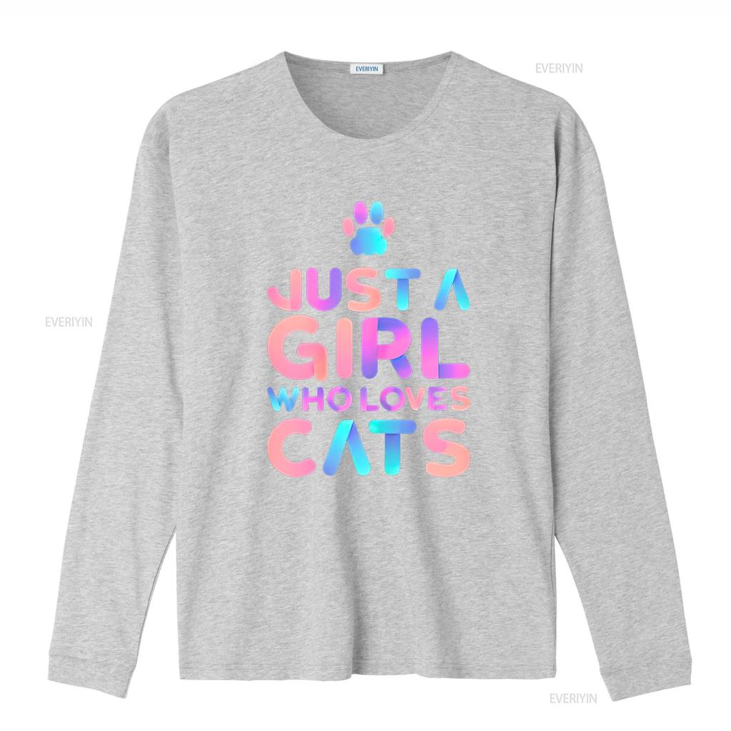 Women S T Shirt Cute Cat Lover Just A Girl Who Loves Cats Print Casual Tops Black Small Vintage Washed Comfortable Stretched