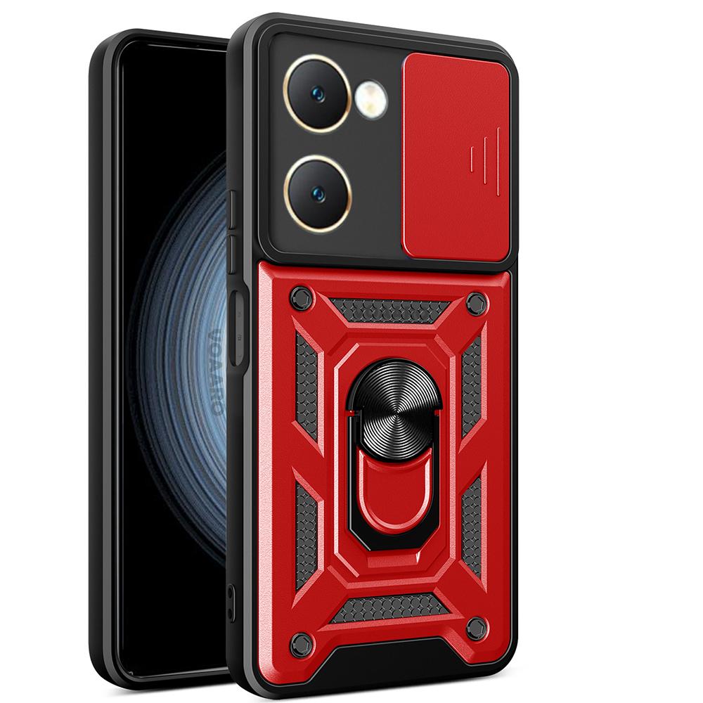 Slide Lens Armor Funda for Vivo Y03 Y18E 4G Y28S 5G Global Case Magnetic Rotate Ring Stand Cover for Vivo Y18 Russia India Case